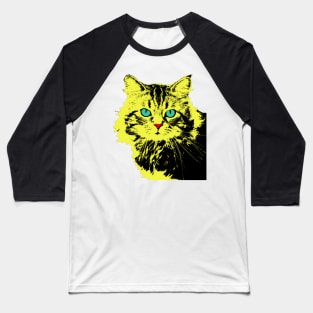 Cat yellow Baseball T-Shirt